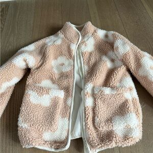 Cozy Kids Fleece Jacket - Cream and Tan